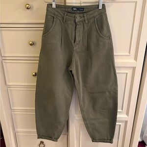ZARA Barrel Leg High Rise Jeans